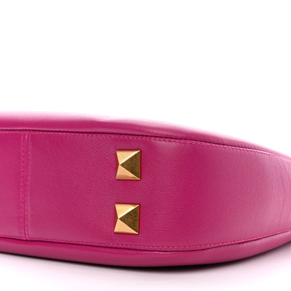 Valentino Garavani Calfskin Stud Sign Zip Hobo Rose Violet 9 of 10