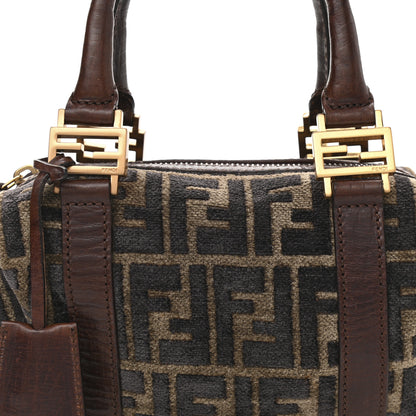 Fendi Velvet Zucca Vitello Mini Forever Boston Fango Grigio Bruciato 8 of 12