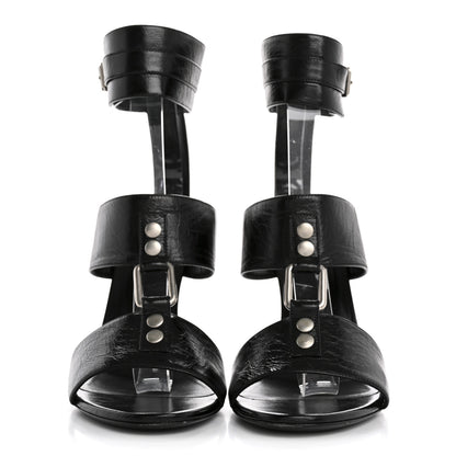 Saint Laurent Shiny Calfskin Fetish 105 Sandal 39 Black 3 of 10