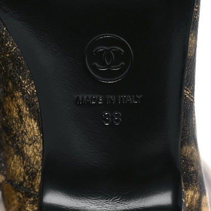 Chanel Laminated Goatskin High Boots 38 Gold 6 of 7