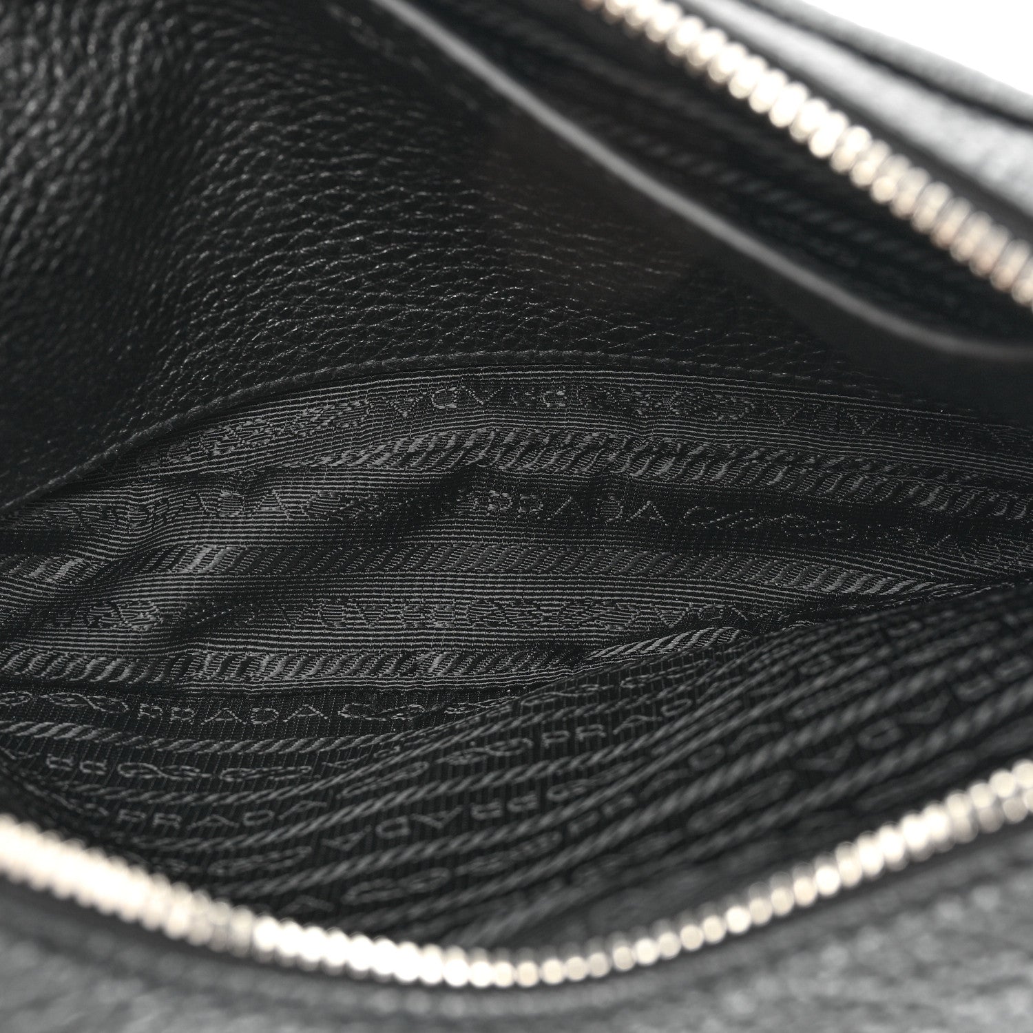 Prada Vitello Daino Soft Medium Double Zip Shoulder Bag Black 6 of 14