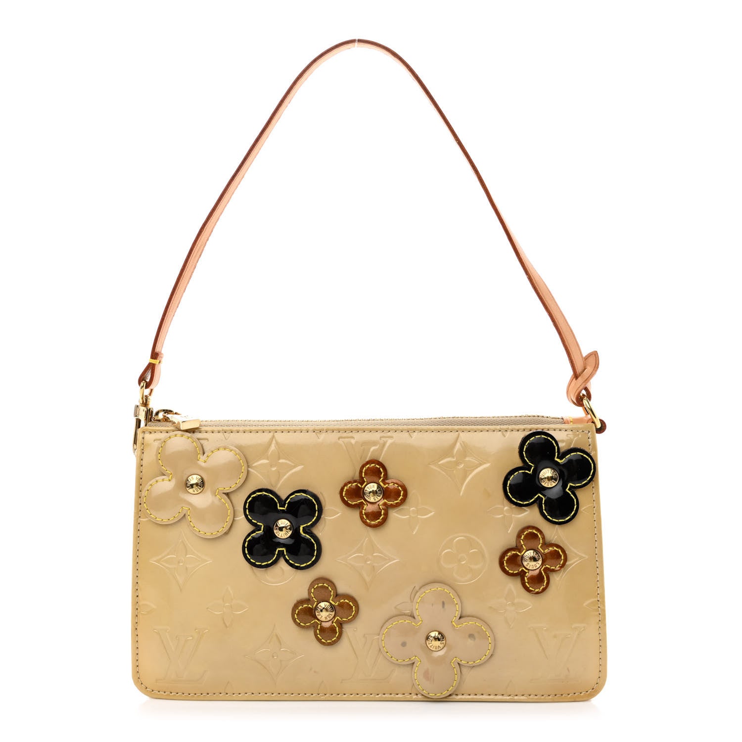 Louis Vuitton Vernis Lexington Fleurs Pochette Beige 1 of 13