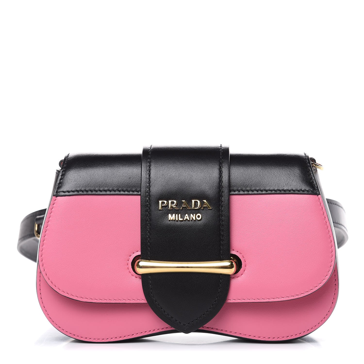 Prada City Calfskin Sidonie Belt Bag Begonia Black 1 of 10
