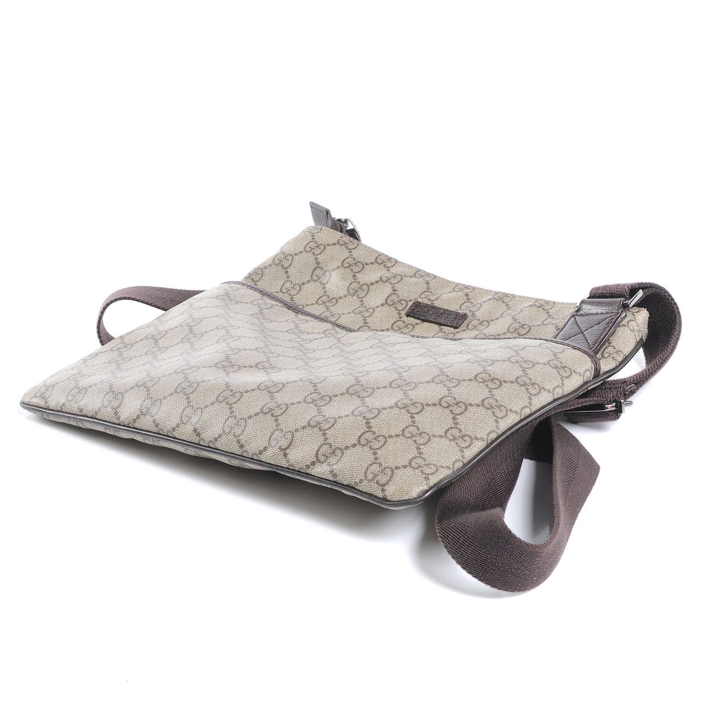 GG Plus Monogram Flat Messenger Bag Ebony