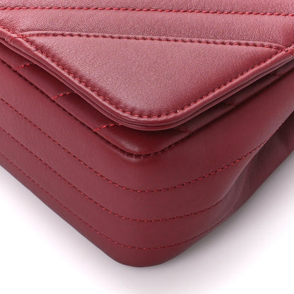 Chanel Calfskin Chevron Quilted Small Statement Flap Burgundy 11 of 12