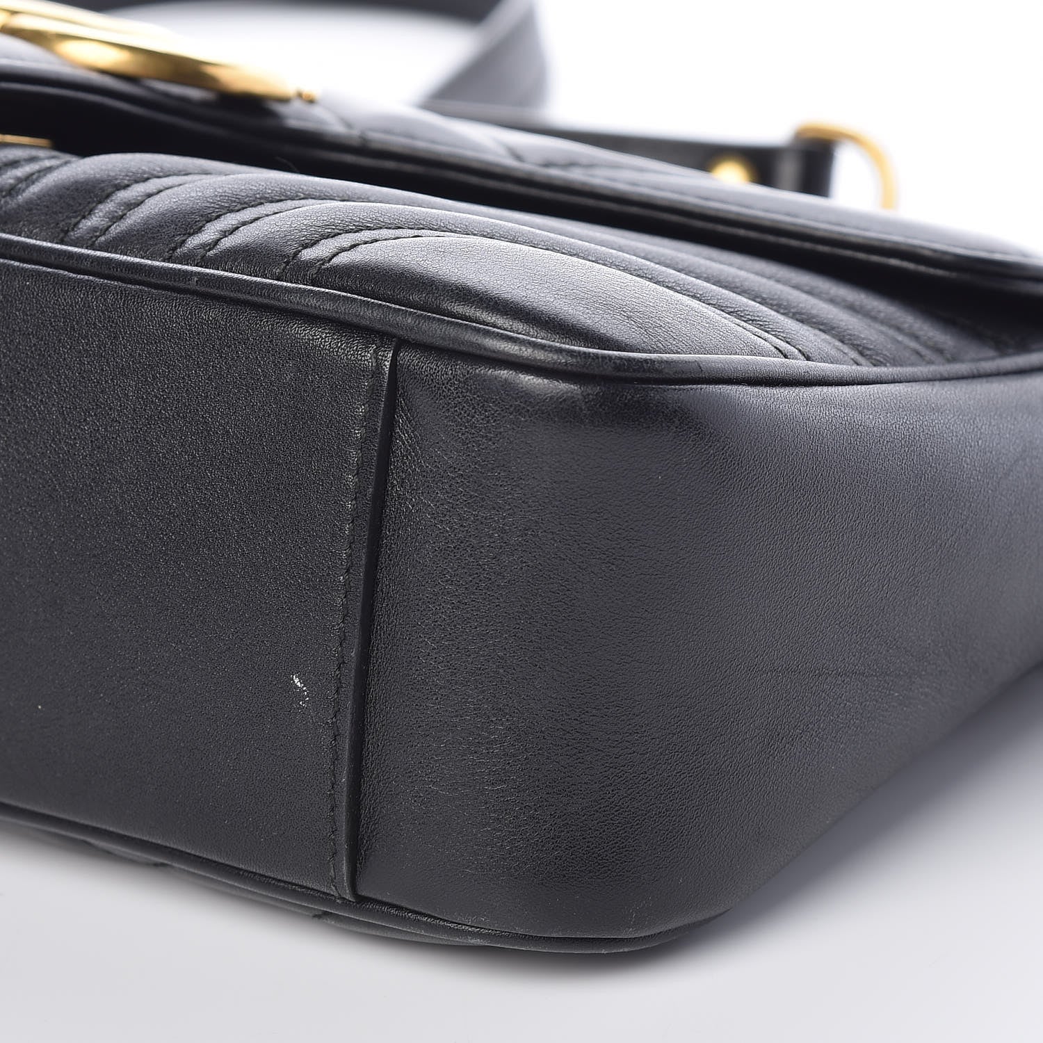 Gucci Calfskin Matelasse Small GG Marmont Shoulder Bag Black 9 of 9