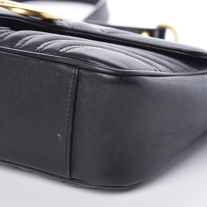 Gucci Calfskin Matelasse Small GG Marmont Shoulder Bag Black 9 of 9