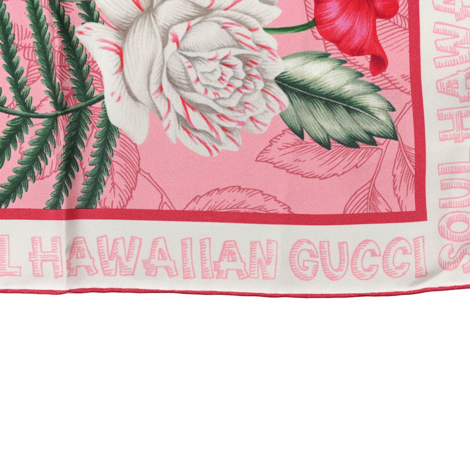 Gucci Silk Twill Dream Hawaiian Square Scarf Roseate 2 of 4