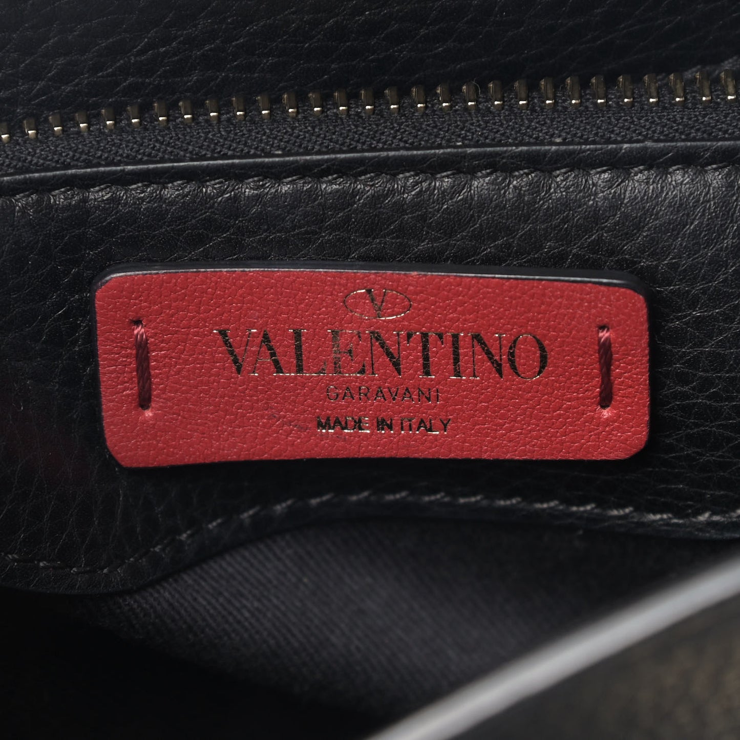Grainy Calfskin Rockstud Single Handle Flap Bag Black