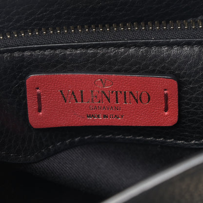 Valentino Garavani Grainy Calfskin Rockstud Single Handle Flap Bag Black 8 of 10