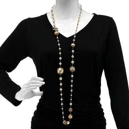 Chanel Pearl Symbols CC Necklace Gold 2 of 5