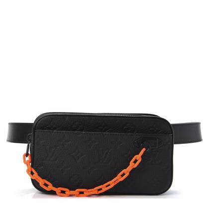 Louis Vuitton Taurillon Monogram Uniformes Solar Ray Soft Pochette Volga Belt Bag Black 1 of 10