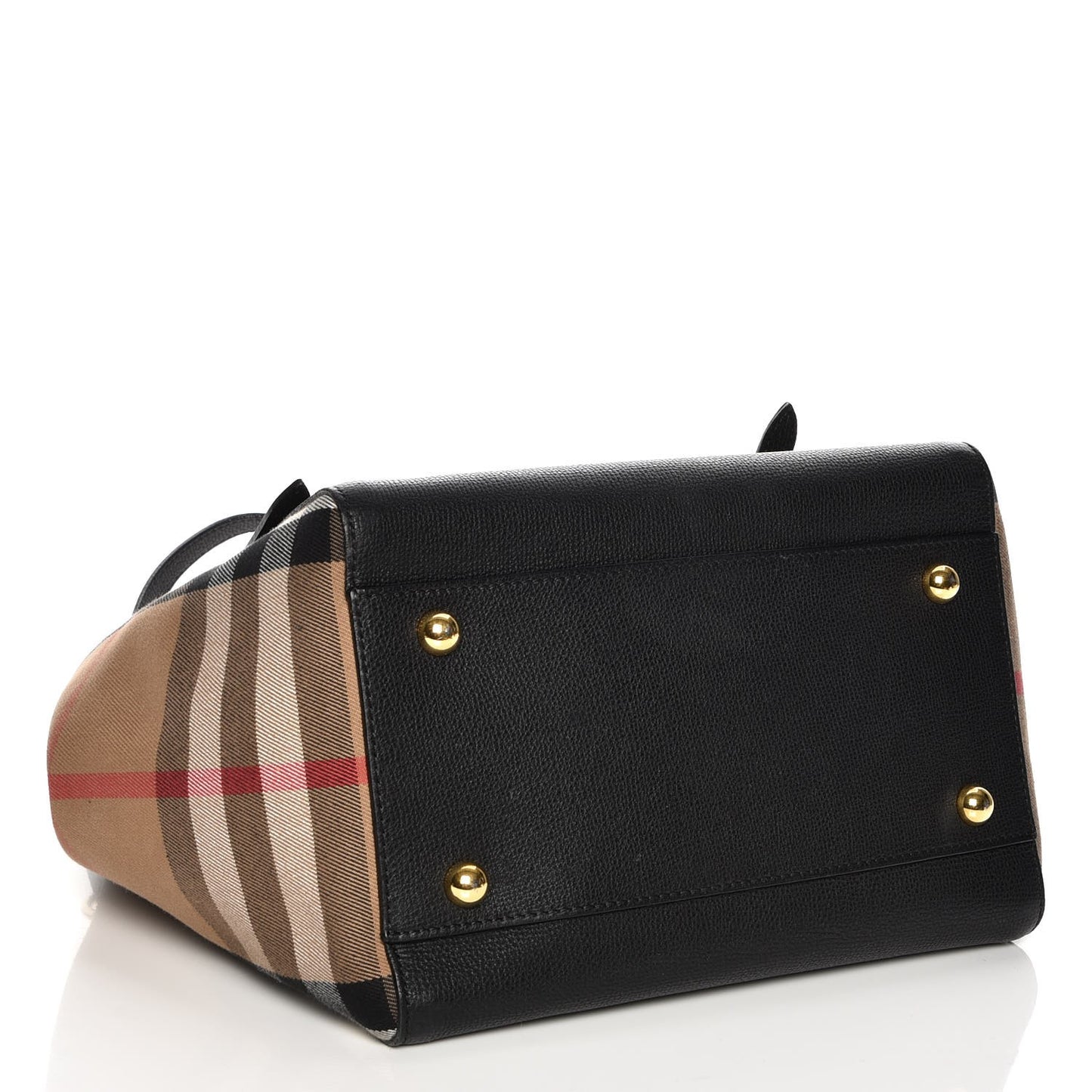 Grainy Calfskin House Check Small Canterbury Black