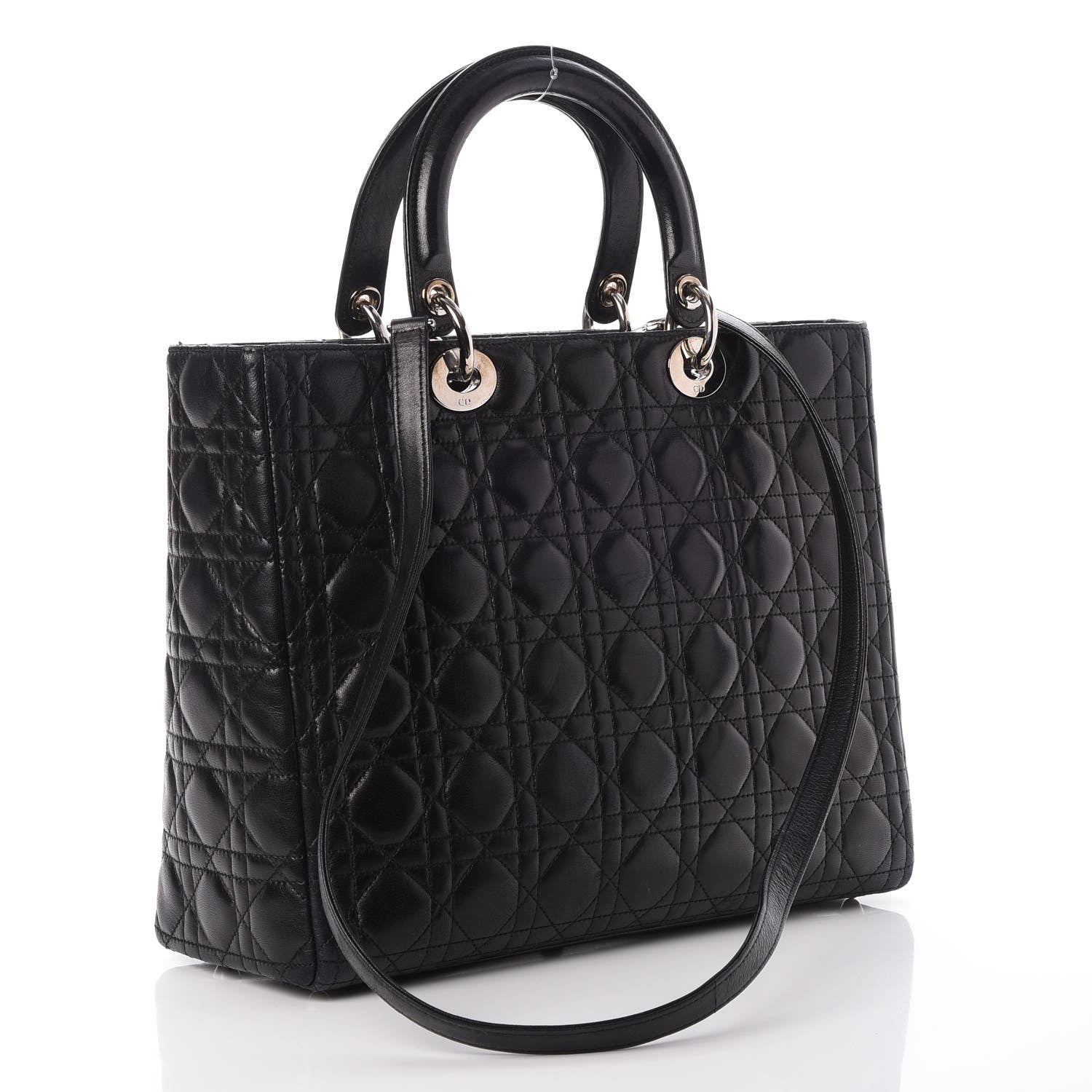 Christian Dior Lambskin Cannage Large Lady Dior Black 4 of 11
