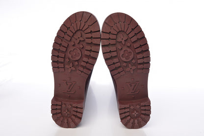 Louis Vuitton Rubber Embossed Monogram Splash Rain Boots 39 Brown 5 of 14