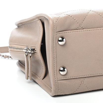 Chanel Caviar Quilted Deauville Bowling Bag Beige 7 of 9