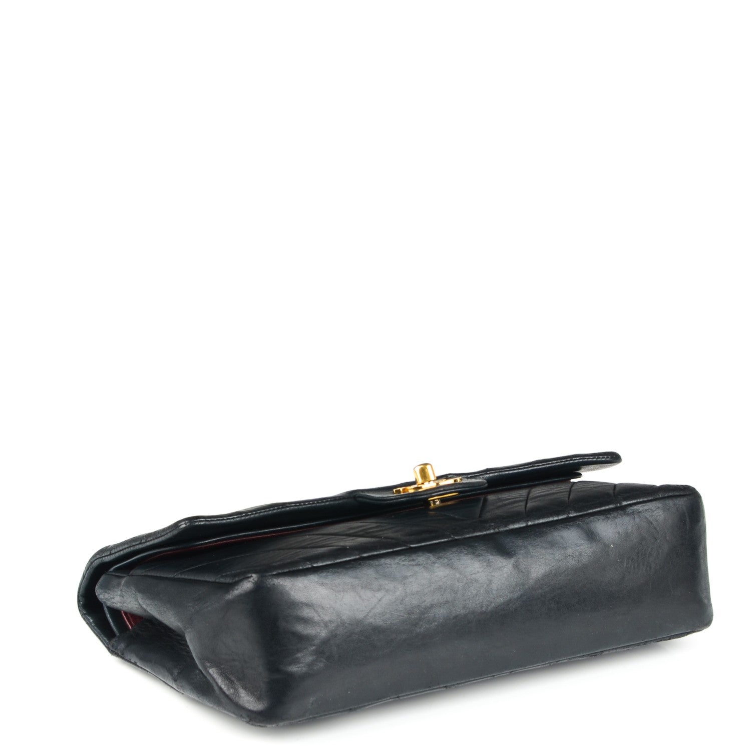 Chanel Lambskin Chevron Quilted Medium Double Flap Black 4 of 9