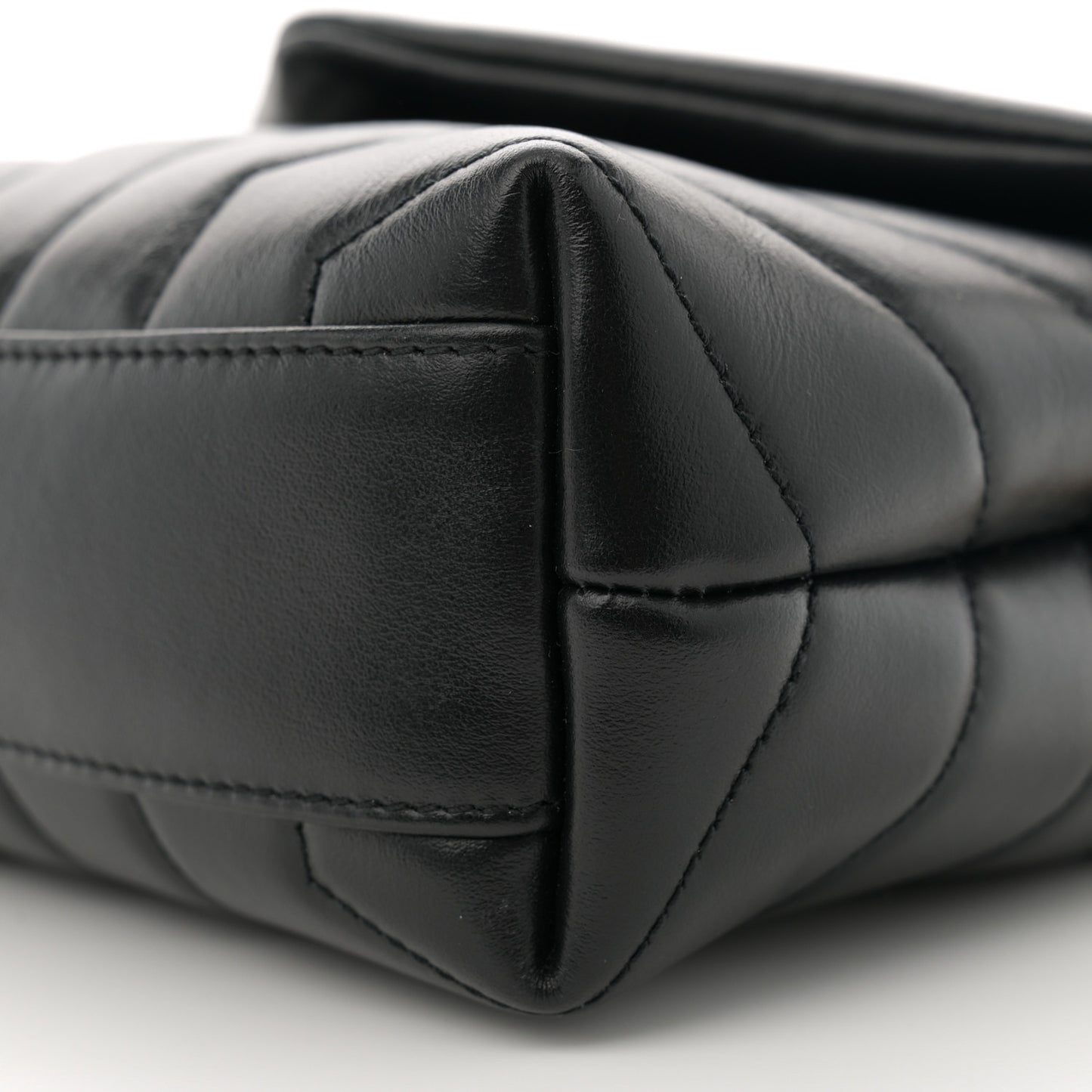 Calfskin Y Quilted Monogram Toy Loulou Crossbody Bag Black