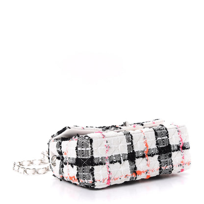 Chanel Tweed Quilted Mini Rectangular Flap Black White Pink 4 of 11