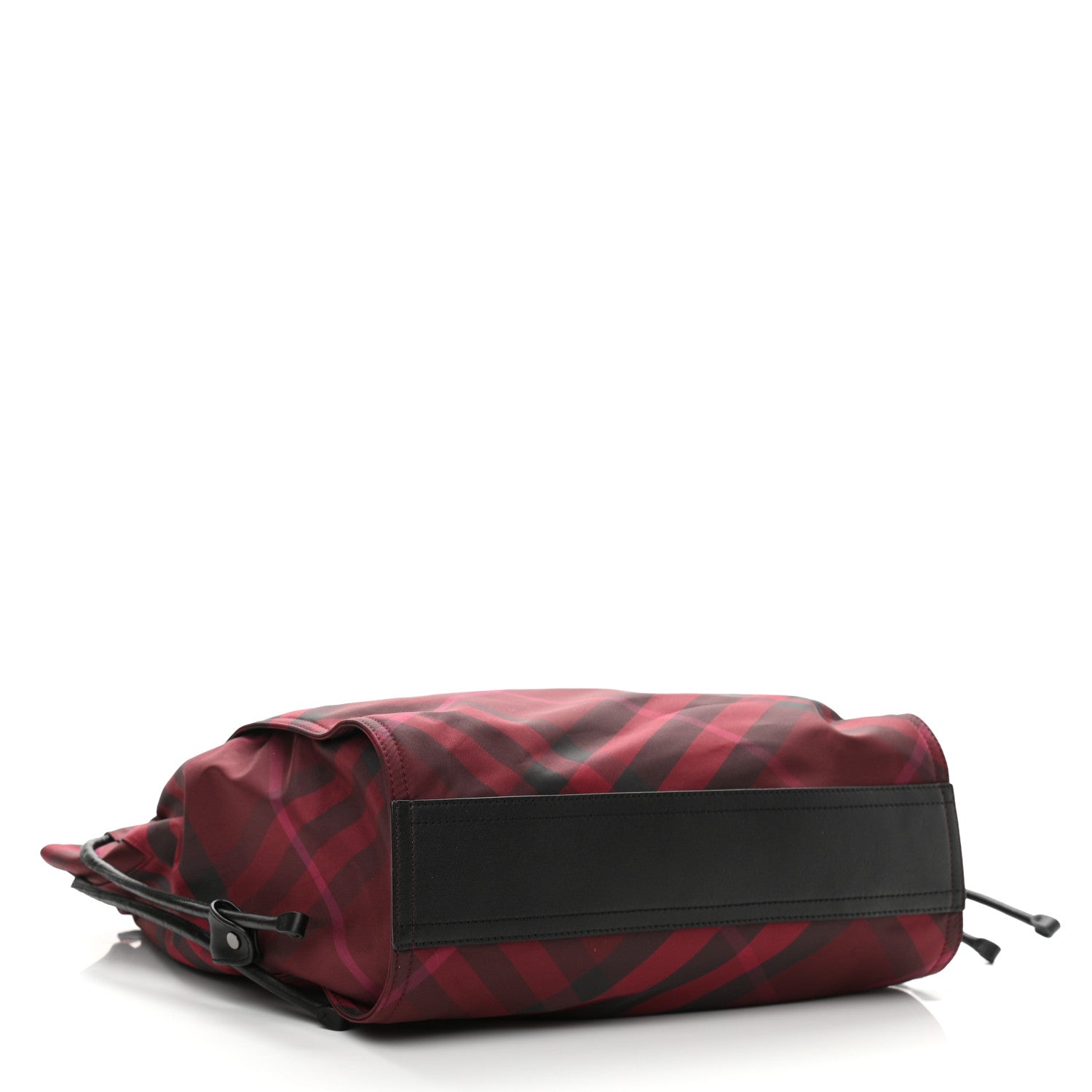 Burberry Nylon Check Small Buckleigh Packable Tote Bright Burgundy 3 of 8