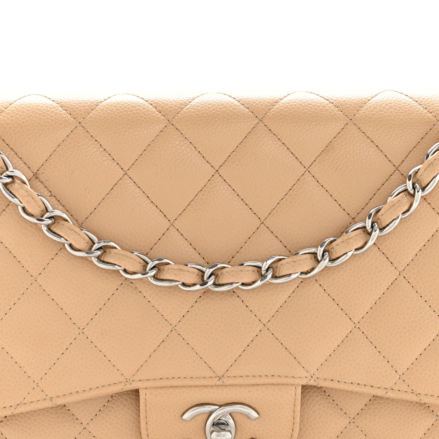 Chanel Caviar Quilted Jumbo Double Flap Beige Clair 8 of 14