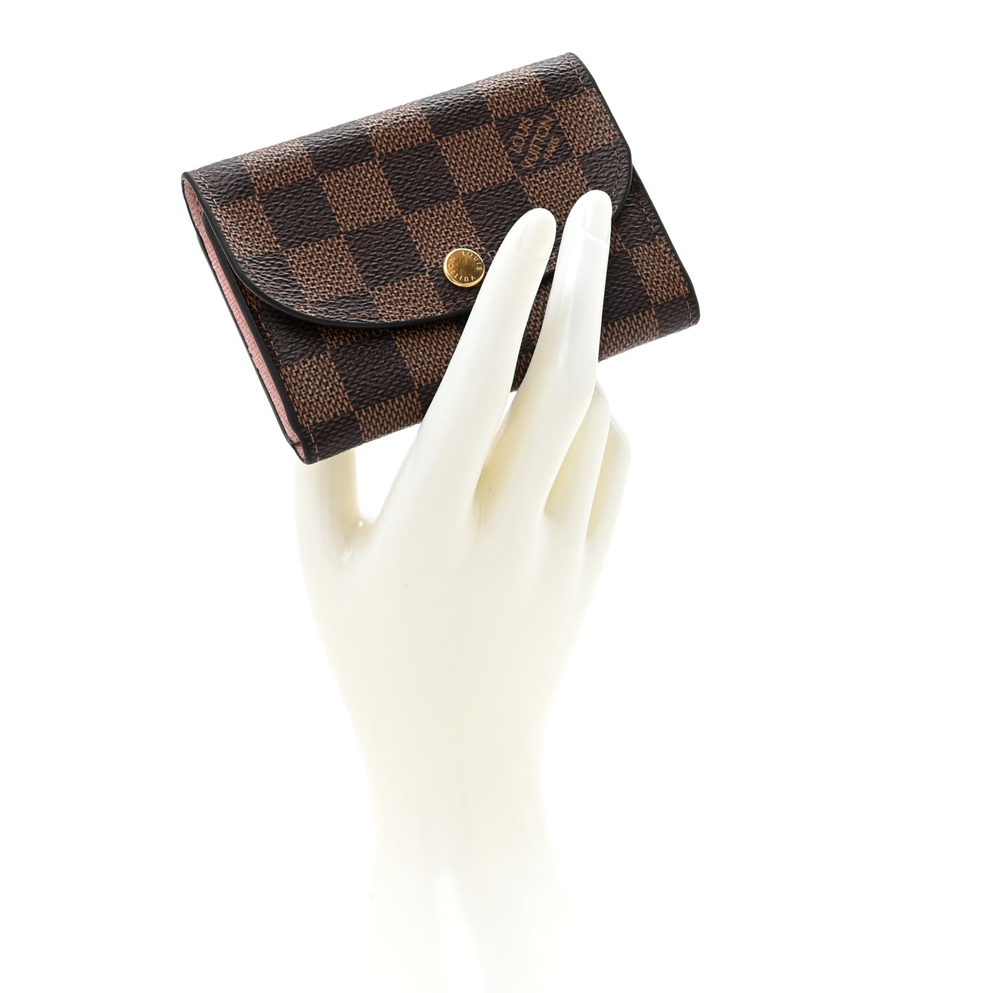 Damier Ebene Rosalie Coin Purse Rose Ballerine