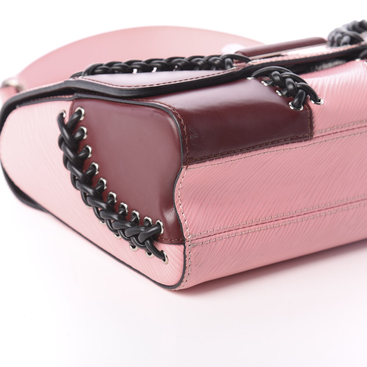 Epi Braided Twist Shoulder Bag MM Rose Ballerine