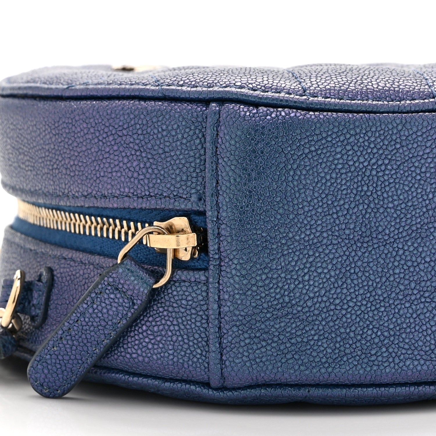 Chanel Iridescent Caviar Quilted Round Clutch With Chain Blue 9 of 10