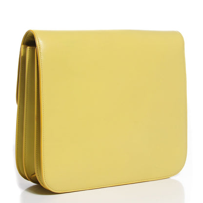 Celine Smooth Calfskin Large Classic Box Flap Bag Fluo Yellow 3 of 8