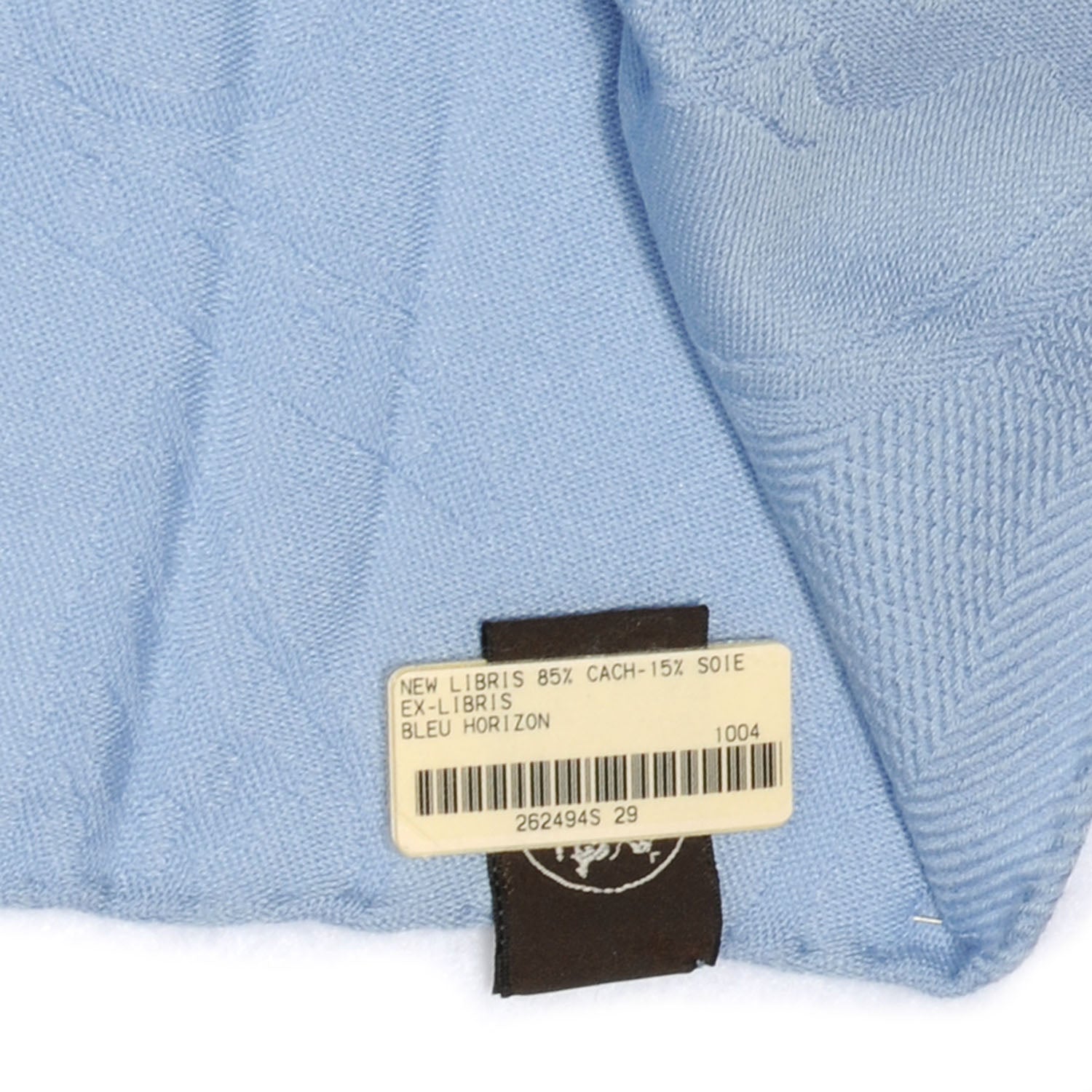 Hermes Cashmere Silk New Libris Stole Bleu Horizon 4 of 5