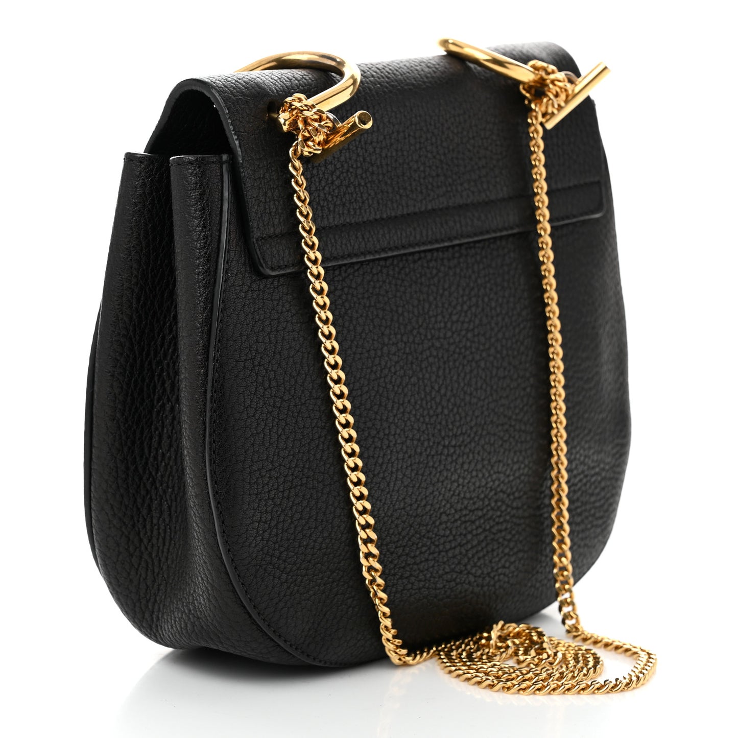 Grained Lambskin Drew Shoulder Bag Black