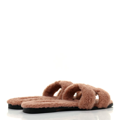 Hermes Woolskin Oran Sandals 39 Rose Aube 4 of 8