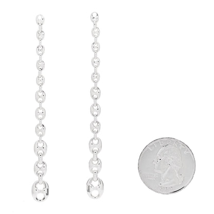 Gucci Sterling Silver Horsebit Long Drop Earrings 2 of 5