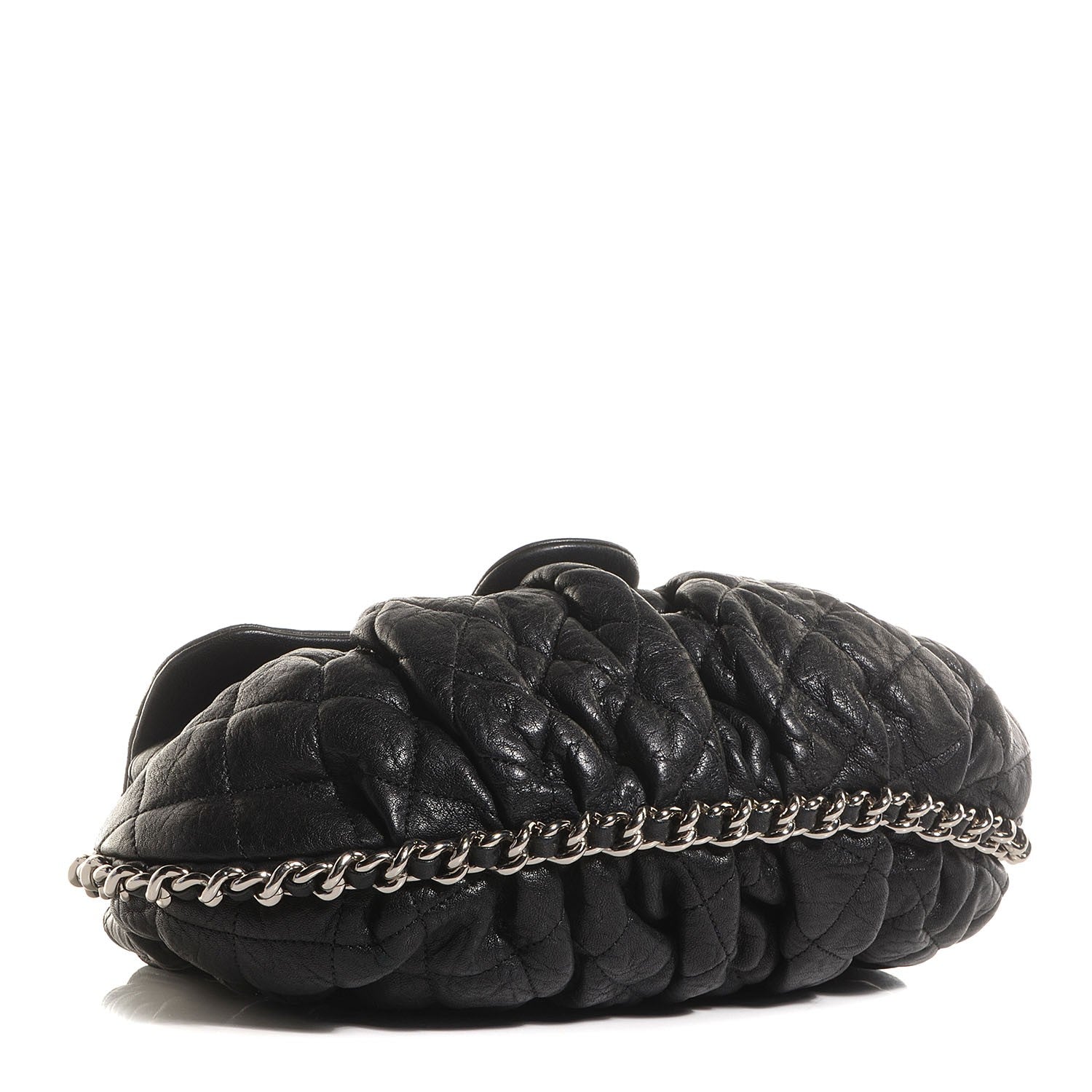 Chanel Washed Lambskin Quilted Medium Chain Around Messenger Black 4 of 7
