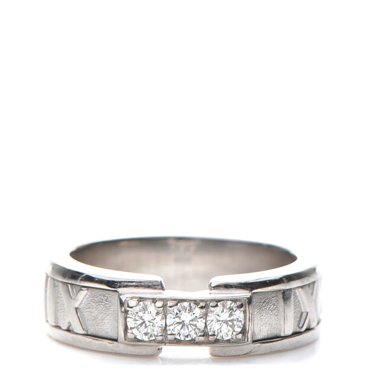 18K White Gold Diamond Atlas Ring 4.5