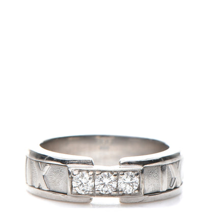 Tiffany 18K White Gold Diamond Atlas Ring 4.5 1 of 7