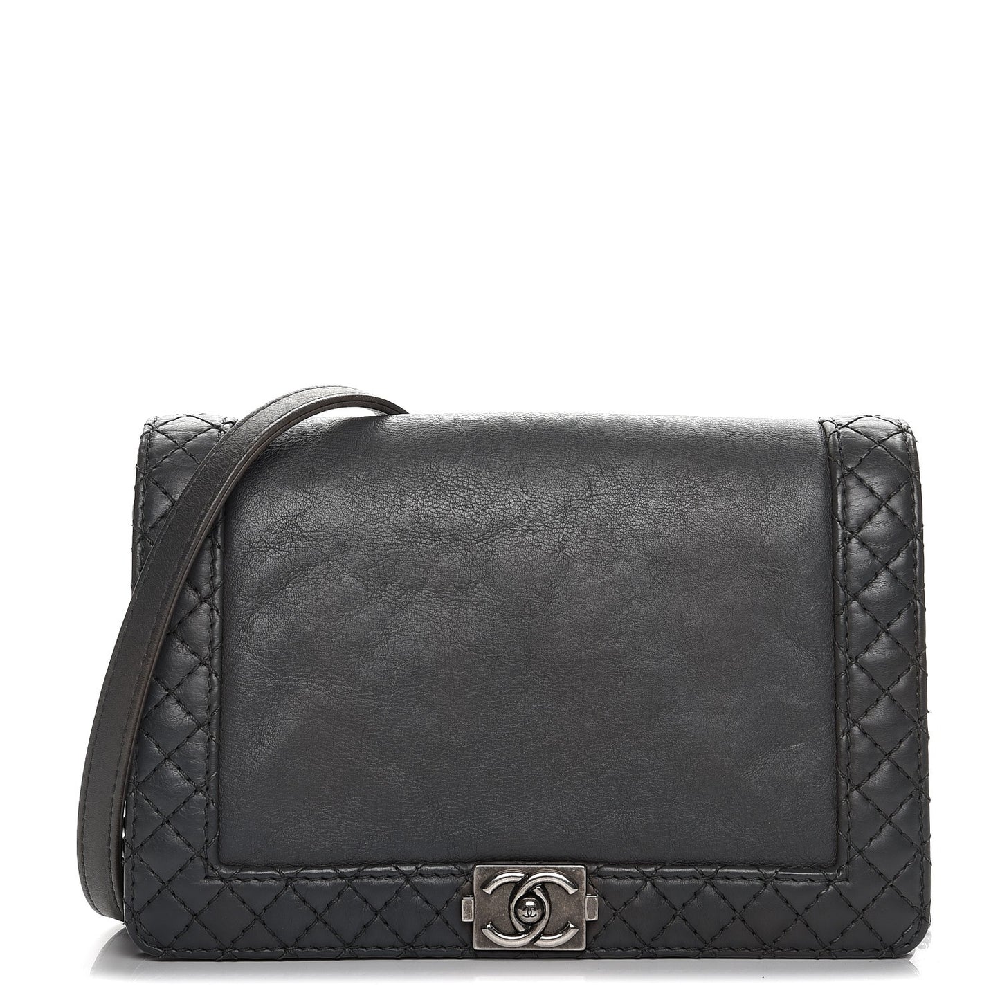 Calfskin Small Boy Reverso Flap Grey