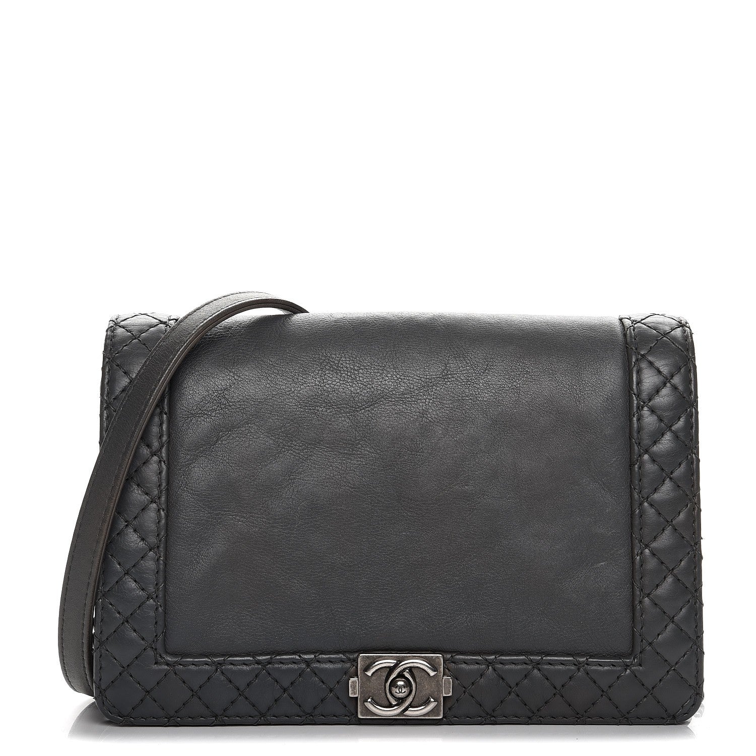 Chanel Calfskin Small Boy Reverso Flap Grey 1 of 11