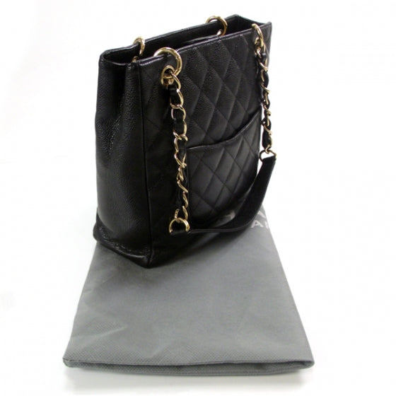 Caviar Petit Shopping Tote PST Black