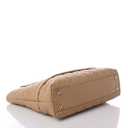 Chanel Caviar Quilted Rolled Up Tote Beige 3 of 8