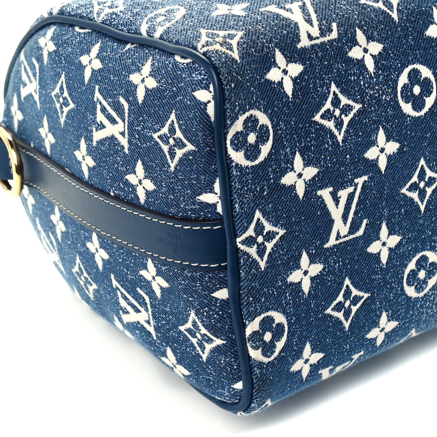 Louis Vuitton Monogram Jacquard Denim Speedy Bandouliere 25 Bleu 9 of 10