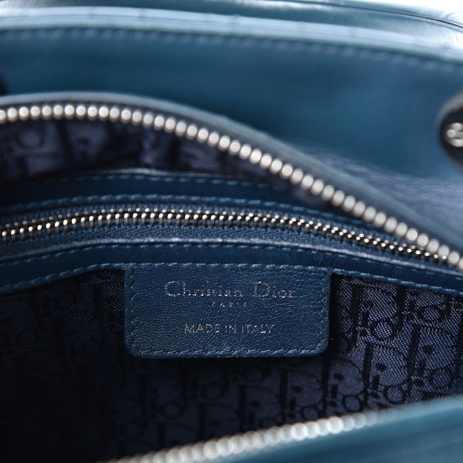 Christian Dior Lambskin Cannage Medium Lady Dior Navy 5 of 9