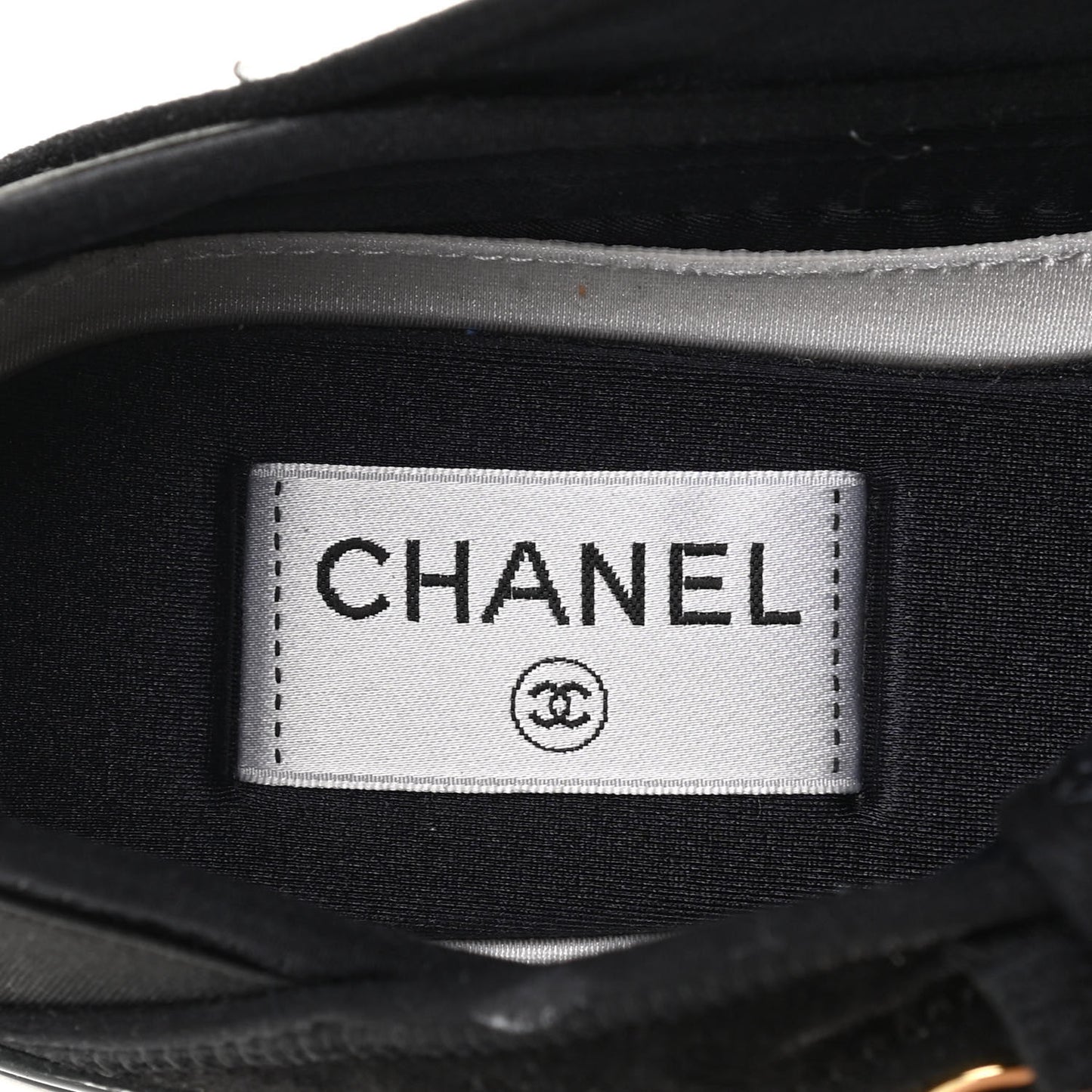 Velvet Calfskin Mixed Fibers CC Sneakers 37.5 Black