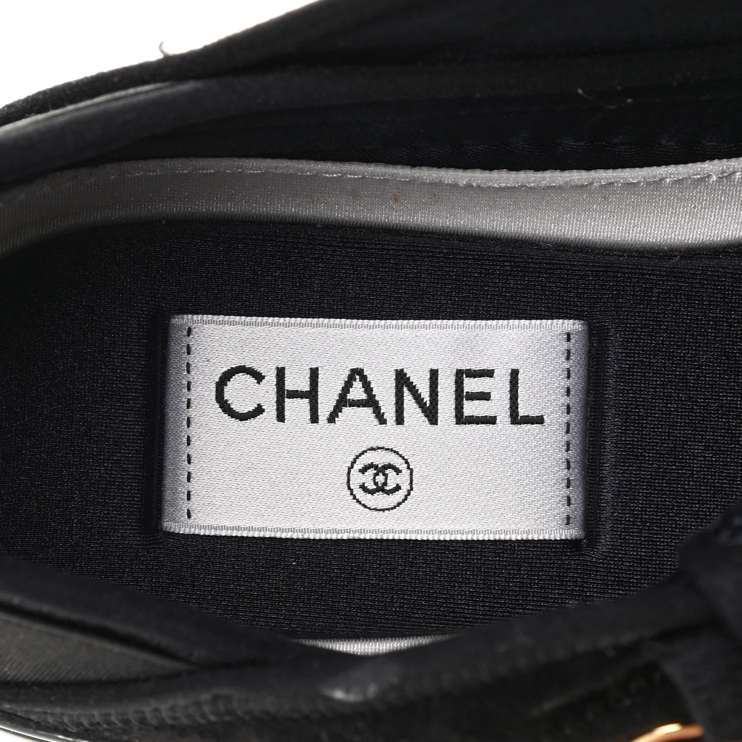Chanel Velvet Calfskin Mixed Fibers CC Sneakers 37.5 Black 6 of 7