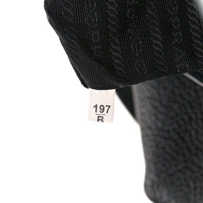 Prada Vitello Daino Embossed Logo Tote Black 7 of 16