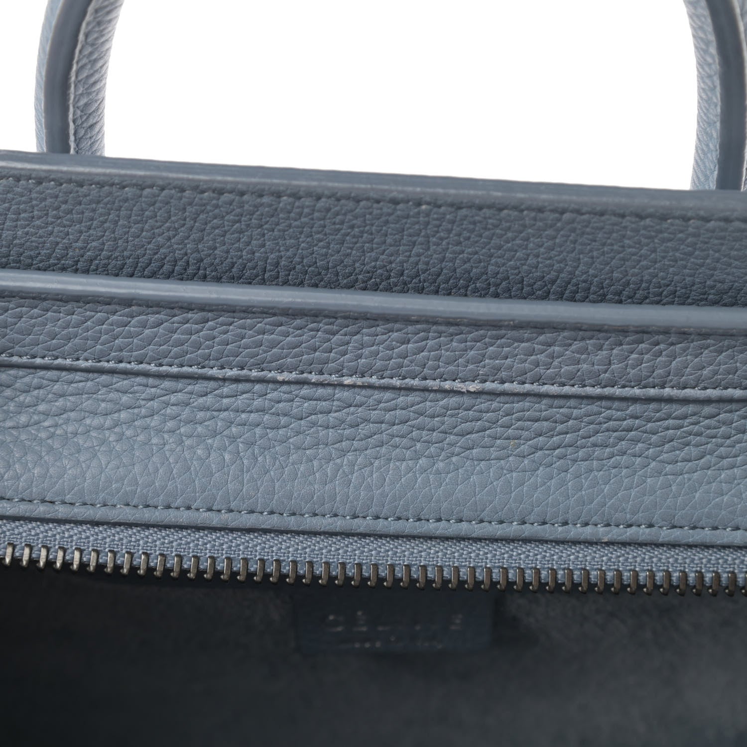 Celine Drummed Calfskin Nano Luggage Blue 11 of 16
