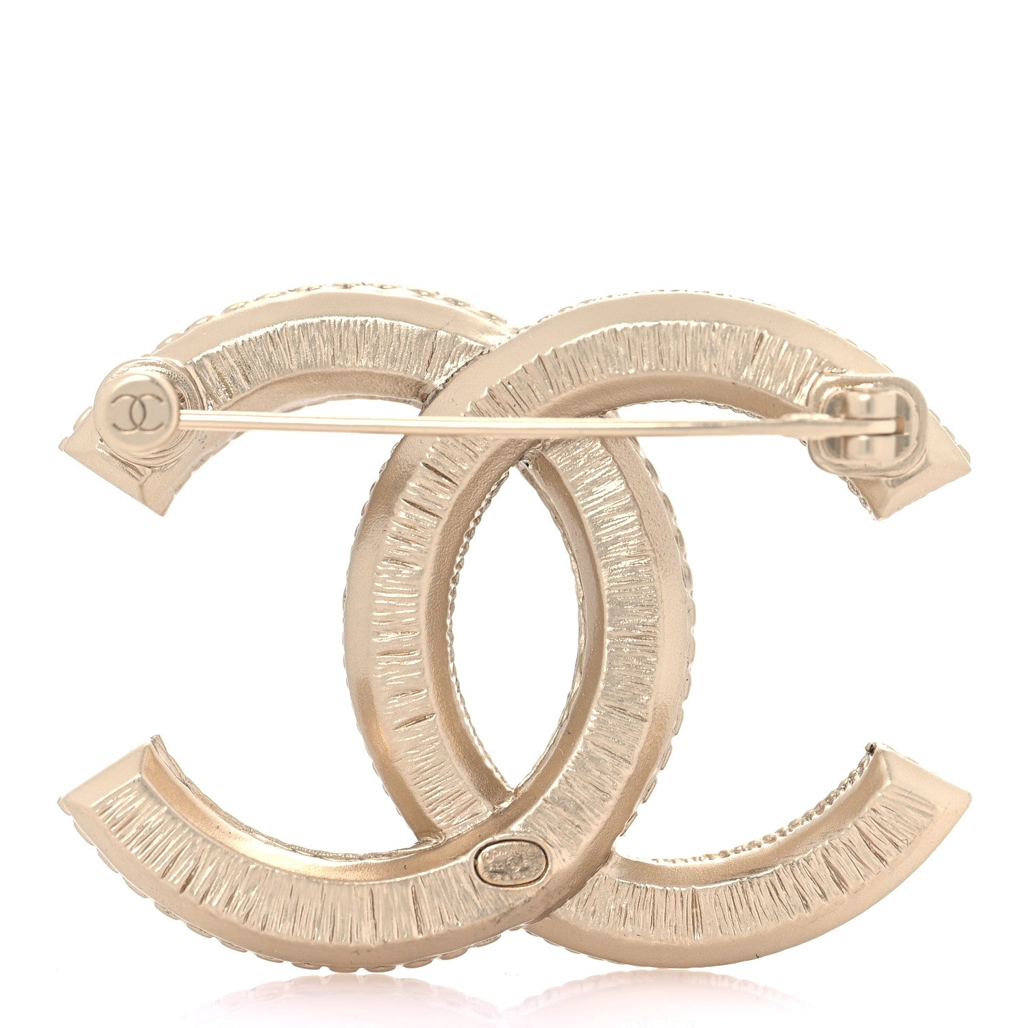 Chanel Metal Chain Quilted CC Brooch Gold 2 of 4
