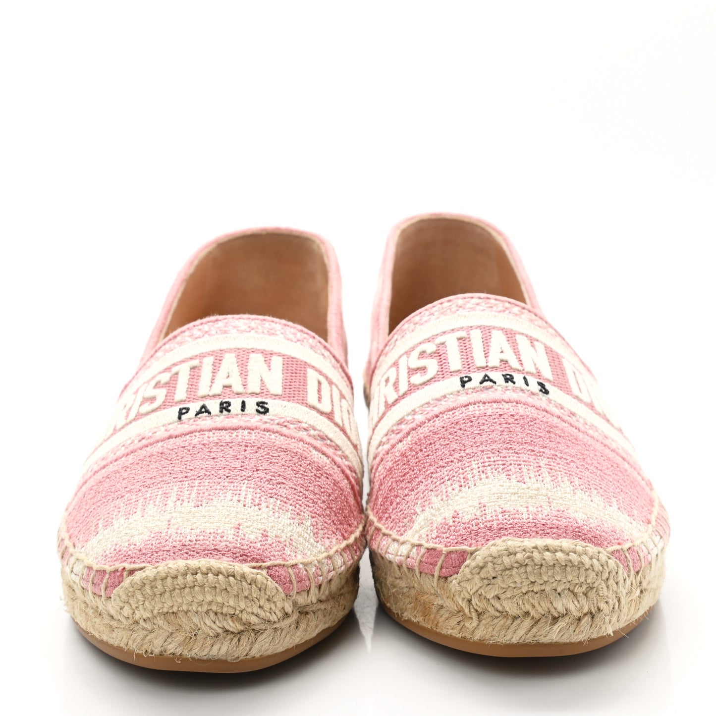 Cotton D-Stripes Embroidered Granville 15mm Espadrilles 36 Deep Nude