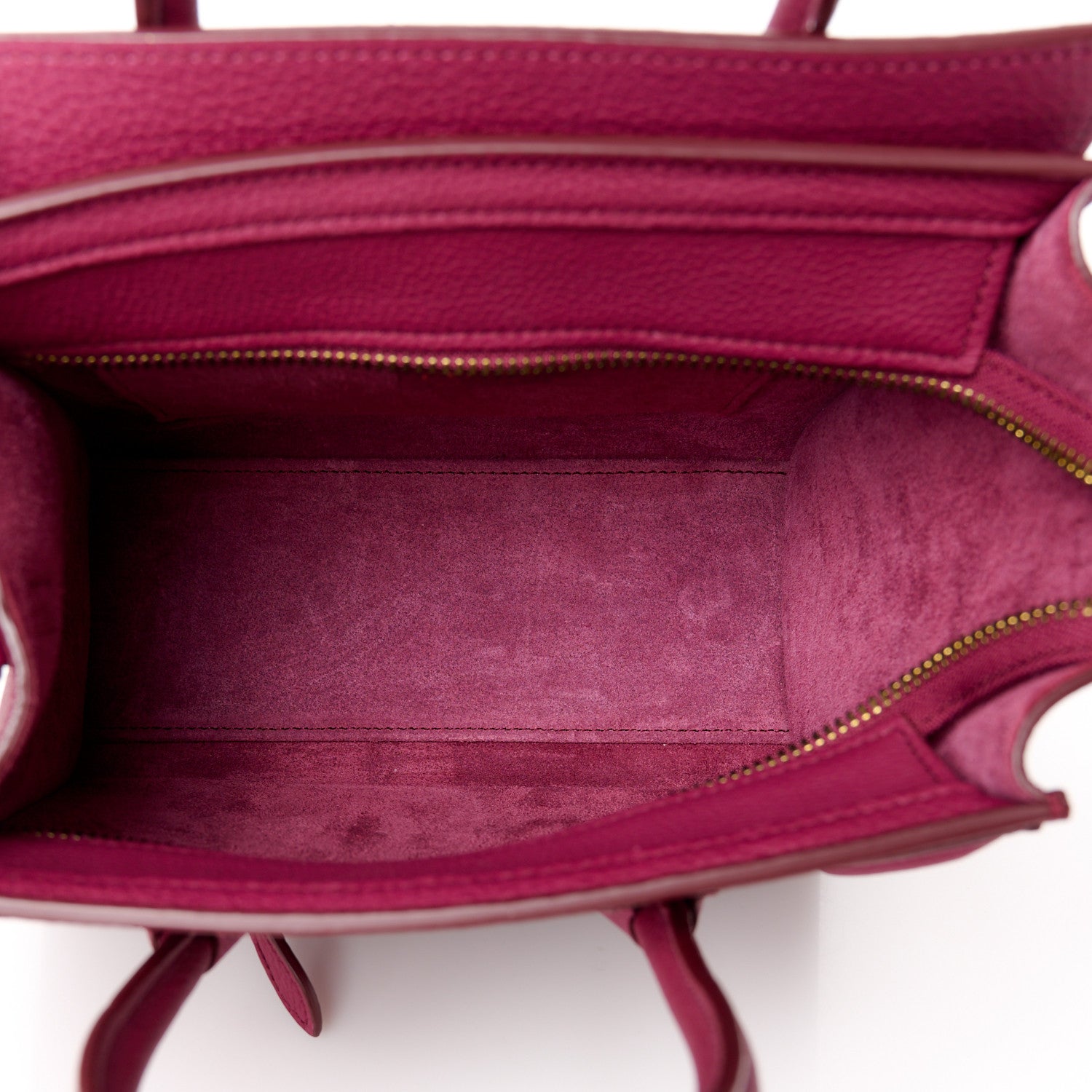 Celine Drummed Calfskin Nano Luggage Plum 5 of 10