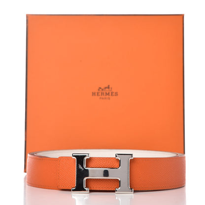 Hermes Swift Epsom 32mm H Belt 90 Craie Orange 7 of 7